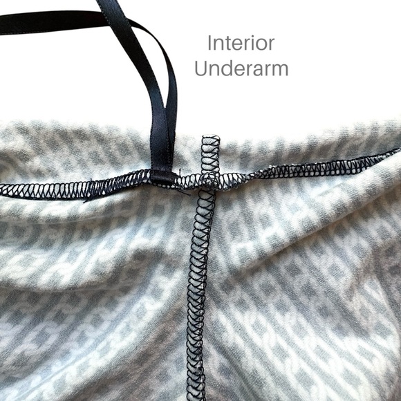 BANANA REPUBLIC | NWOT LONG SLEEVE WRAP DRESS NAVY BLUE & WHITE CHAIN LINK | XS - Picture 6 of 12